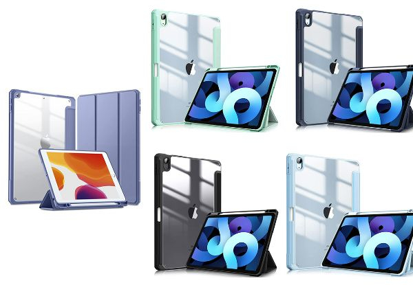 Protective Case with Pencil Holder Compatible with iPad - Available in Five Colours, Four Models & Option for Two-Pack