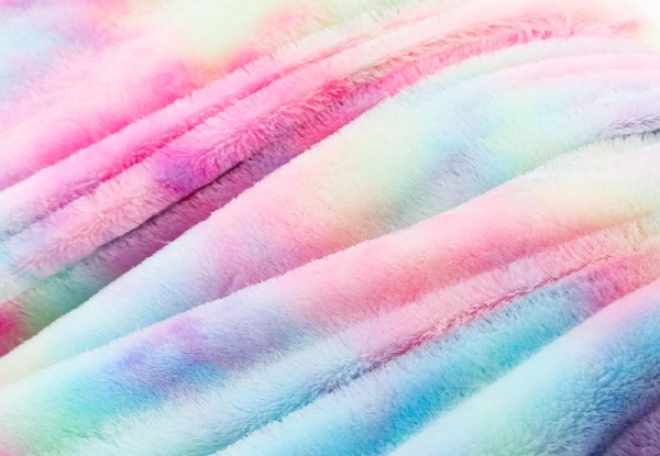 Rainbow Plush Soft Blanket - Two Sizes Available