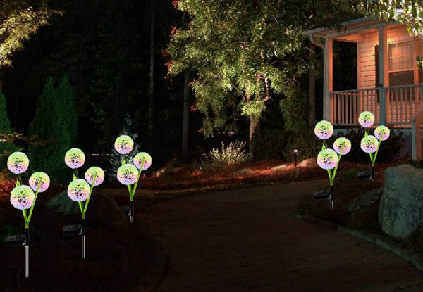 Two-Pack Solar Powered Dandelion Lights - Option for Four-Pack