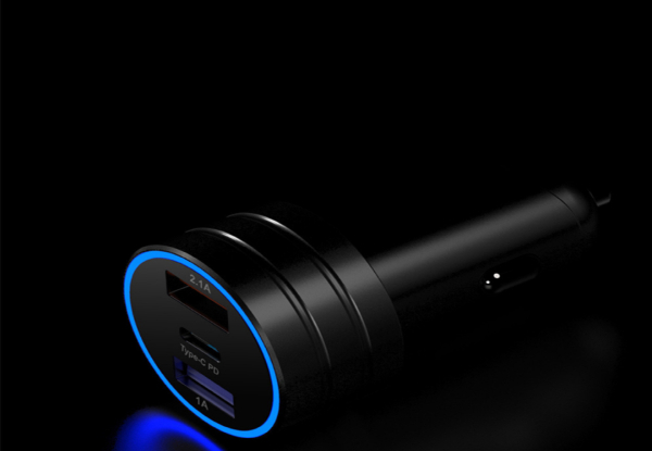 3.1A Dual USB Type-C Car Charger - Four Colours Available