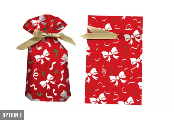 50-Pack Christmas Drawstring Gift Bag Set - Six Options Available
