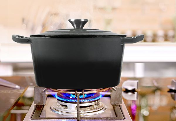 Toque 4L Enamelled Dutch Oven Cast Iron Pot with Lid - Three Colours Available