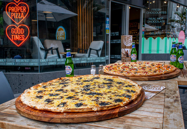 One of NZ's Largest Pizza incl. Four Peroni Beer or Four Wines - Option for Pizza Only & Two Pizzas