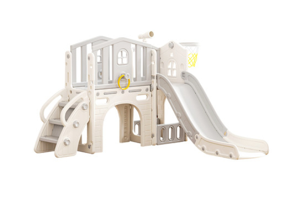 Seven-in-One Kids Slide & Basketball Hoop Playset - Two Colours Available