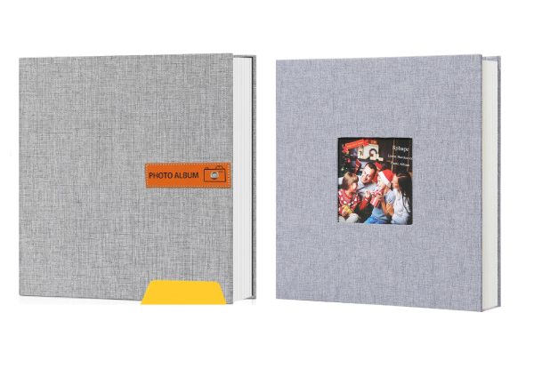 Self-Adhesive 80-Page Linen Photo Album - Option with Window Pocket