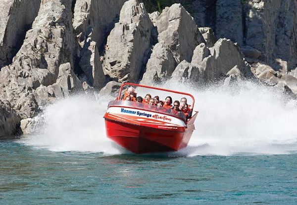 $65 for an Adult Hanmer Springs Jet Boat Experience or $40 for a Child (value up to $125)