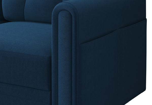Velvet Upholstered Corner Sofa