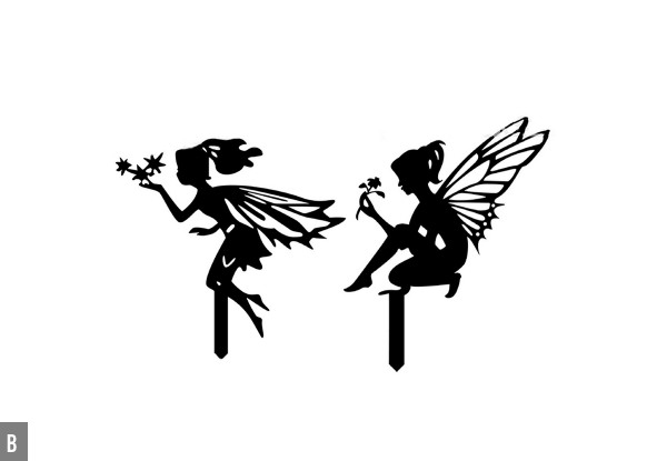 Two-Pack Garden Metal Fairy Statue - Two Options Available & Option for Four-Pack