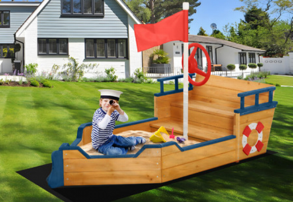 Kids Boat Sand Pit Box GrabOne NZ