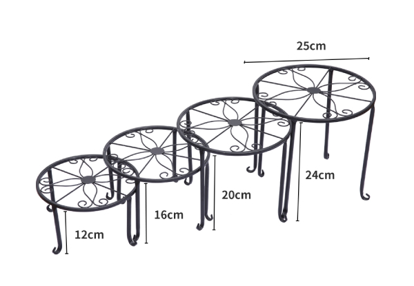 Levede Four-Piece Metal Plant Stand Rack