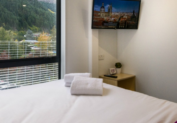 Two-Night Hostel Style Accommodation in the Heart of Queenstown in a Pod Room for One Person incl. 20% off all F&B Miss Lucy's Rooftop Bar & Late Check-Out - Option for Ensuite Room for Two People & for up to Four Nights