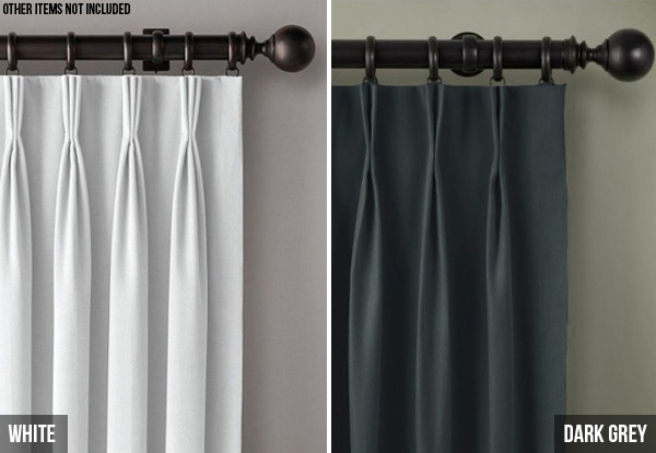 Microfiber Pinch Pleat Readymade Curtains with Thermal Insulation - Two Sizes & Four Colours Available