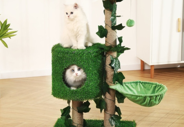 Petscene Cat Tree Tower with Artificial Grass