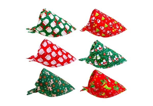 Two-Pack Pet Christmas Bandana - Five Styles Available