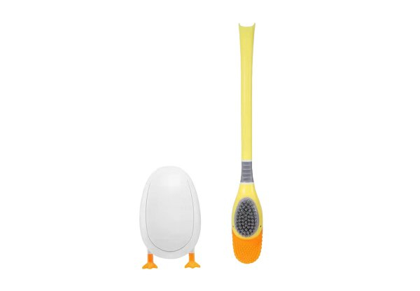 Silicone Toilet Brush with Base - Four Colours Available & Option for Two-Pack