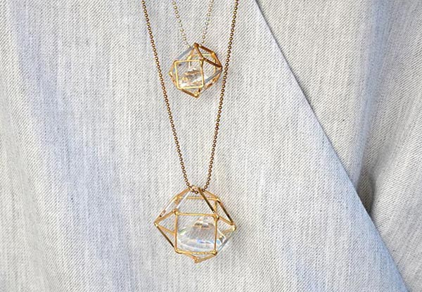 Hexagon Cage Pendant - Two Sizes Available