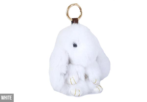 Fluffy Bunny Key Ring - Options for 14cm or 18cm & Seven Colours