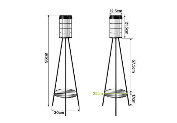 Two-Piece Outdoor Solar Light with Plant Stand