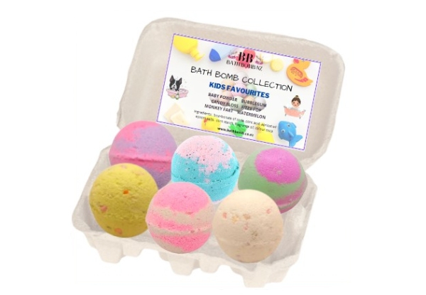 Six Handmade Baby Bath Bombs - Four Options Available & Option for Two-Pack