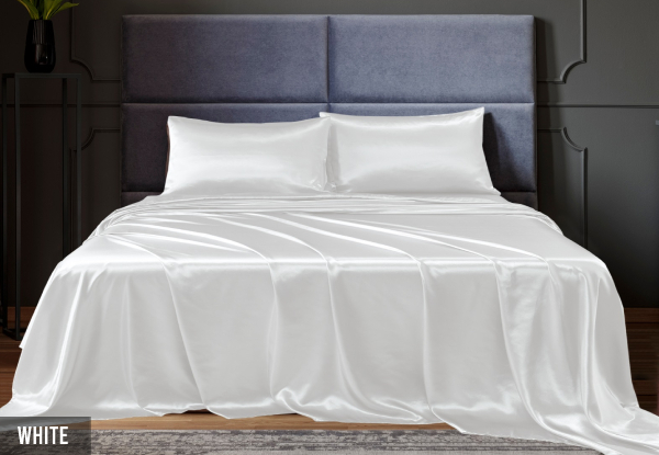 Four-Piece Royal Comfort Satin Sheet Set - Available in Six Colours & Two Sizes