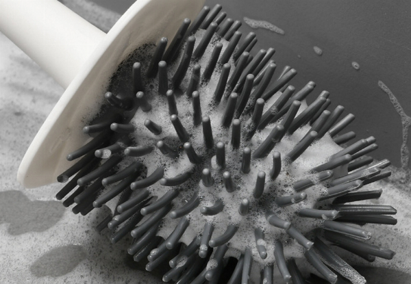 Flexible Toilet Brush with Brush Holder - Three  Colours Available & Option for Two-Pack