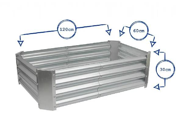 Rectangular Galvanised Raised Garden Bed - Available in Two Sizes