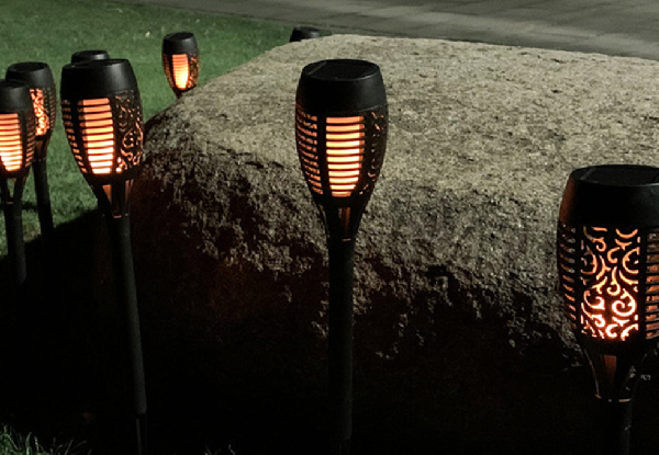 Solar Outdoor Flame Light - Option for Four-Pack