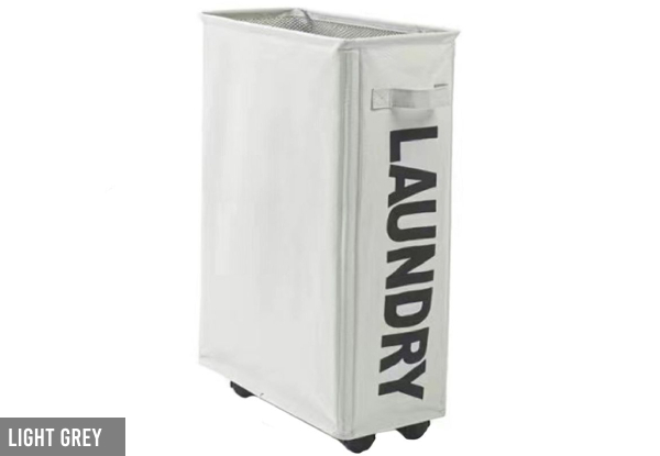 Foldable Washing Hamper with Four-Piece Wheels - Option for Four Colours & Two-Pack Available