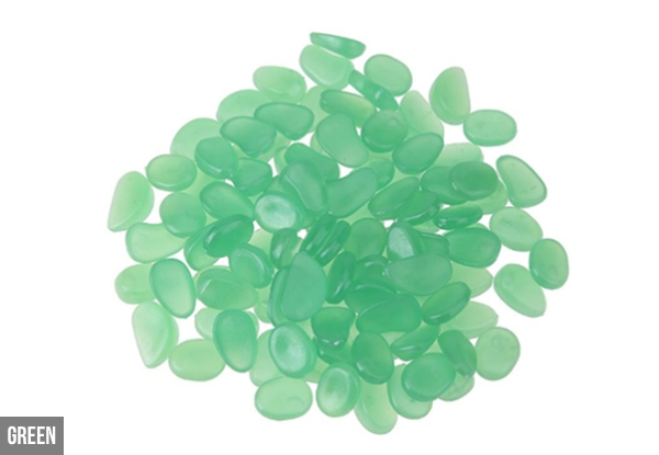 100-Piece Solar-Powered Glow-in-the-Dark Garden Pebbles Set - Three Colours Available & Option for 200-Piece Set