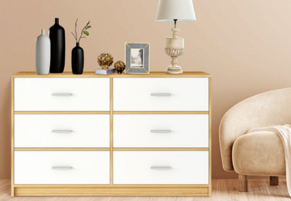 Chest of Six-Drawer Dresser Tallboy