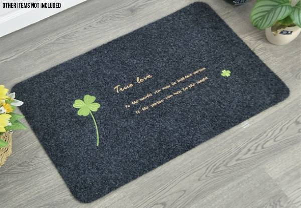 Non-Slip Durable Four-Leaf Clover Embroidery Door Mat - Three Colours & Four Sizes Available