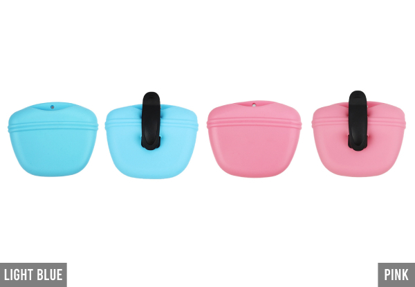 Portable Silicone Pet Treat Pouch - Available in Ten Colours & Option for Two-Pack