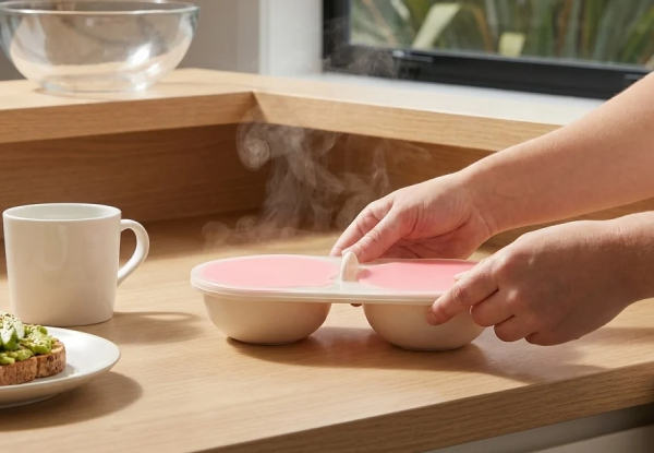 Two Microwave Egg Poacher Bowl