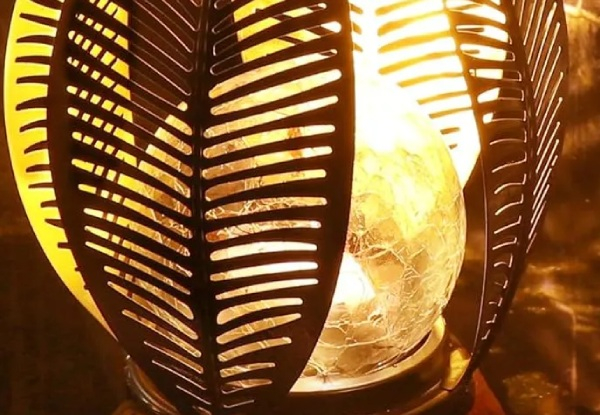 Solar Metal Palm Leaf Lights Decor