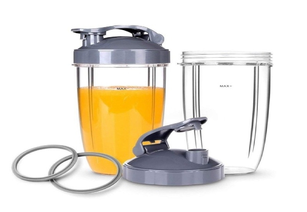 Six-Piece 32oz Cups, Resealable Lids & Gaskets Set - Compatible with NutriBullet 900W/600W