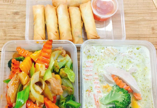 Two Mains & Six Spring Rolls to Takeaway - Option for the Party/Family Combo