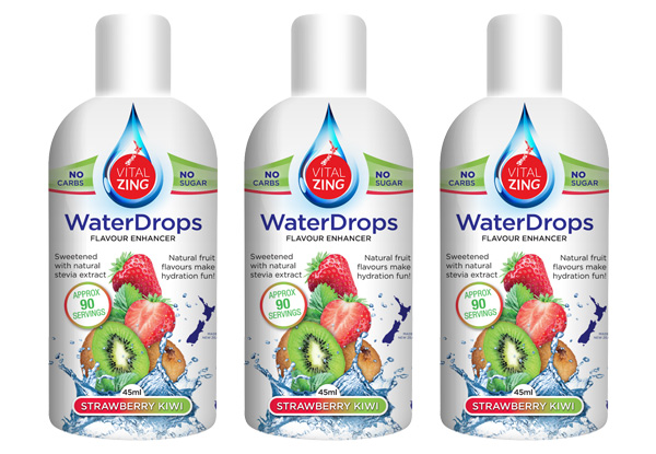 Nine-Pack of VitalZing WaterDrops incl. Three Each of Pineapple, Mango & Strawberry/Kiwi
