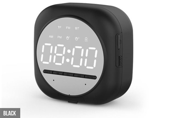 Wireless Bluetooth LED Alarm Clock Speaker - Three Colours Available