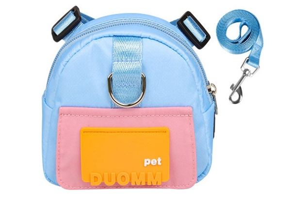 Adjustable Pet Snack Backpack Carrier with Harness - Available in Four Colours & Two Sizes