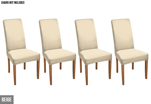 Set of Four Spandex Dining Chair Covers - Three Colours Available