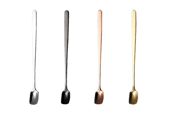 Set of Four Stainless Steel Ice Coffee/Ice-Cream Spoons
