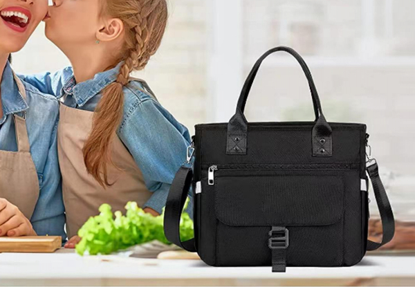 Large Lunch Tote Bag with Removable Shoulder Strap & Side Pockets - Available in Three Colours & Option for Two