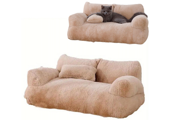 Pet Fluffy Couch Bed - Available in Two Colours & Three Sizes