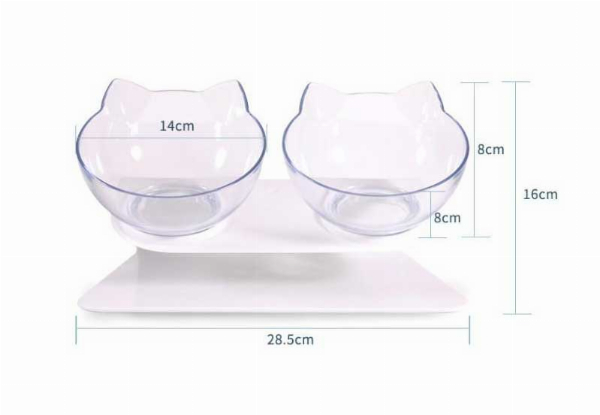 Double Elevated Tilted Cat Bowls with Raised Stand - Five Options Available