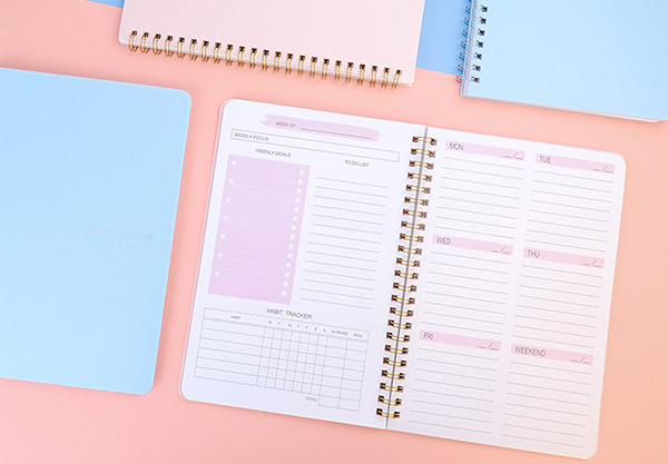 A5 Weekly Goals Notebook - Two Colours Available