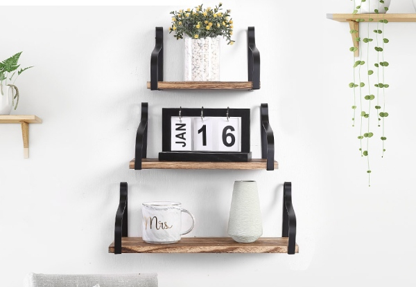 Levede Three-Piece DIY Wall Mount Floating Shelves