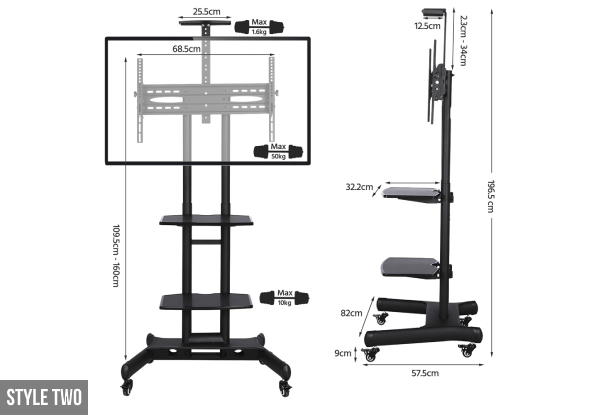 Mobile TV Stand - Two Styles Available
