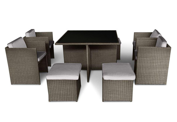 Nine-Piece Cube Outdoor Furniture Set