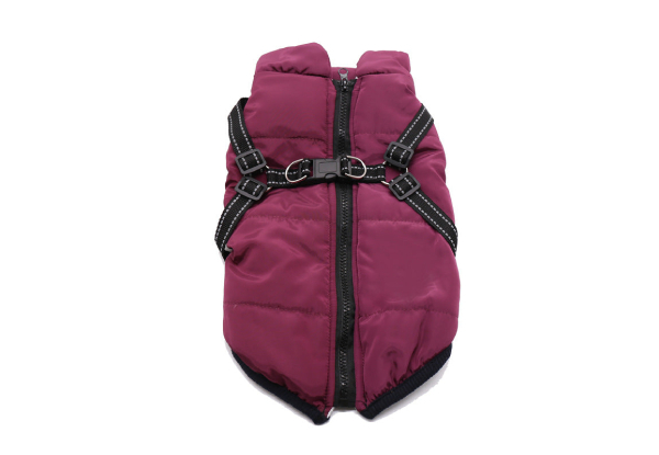 No Pull Harness Warm Dog Jacket - Available in Six Colours & Seven Sizes