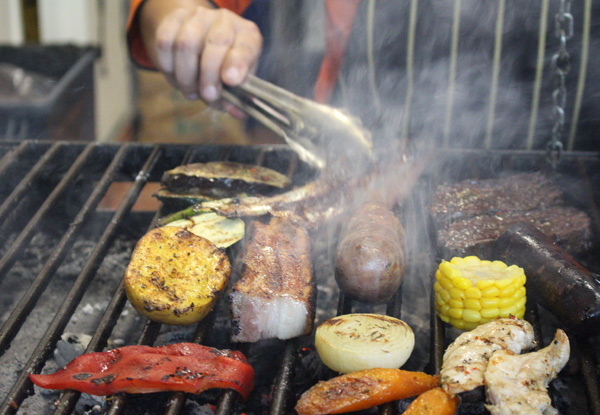 BBQ Parrillada Platter to Share incl. Four Meats, Homemade Chorizo & Black Pudding, Salad, Fries & Selection of Sauces for Two People - Options for Four People